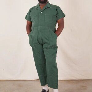 Brand New Big Bud Press Short-Sleeve Jumpsuit in Dark Emerald
